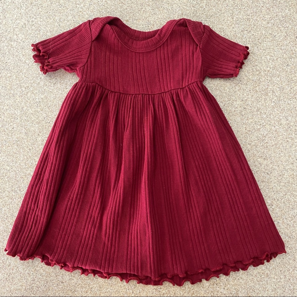 Kate Quinn Red Lapneck Ribbed Dress